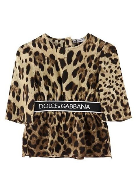 Blusa con stampa leopardata DOLCE & GABBANA KIDS | L55S41 G7BIJHY13M